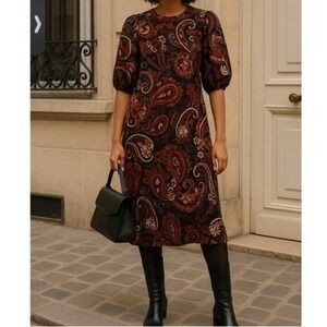 Anthropologie Kachel Paisley Puff Sleeve Midi Dress - 2X